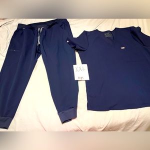 Navy Figs Jogger Scrub Set